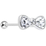 18G Clear Gem New Year Bow Tie Cartilage Tragus Earring