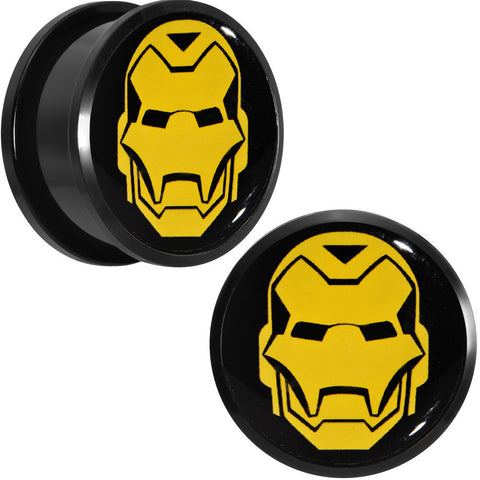 7/8 Licensed Iron Man Acrylic Screw Fit Plugs Set
