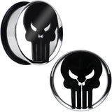 1 inch Licensed The Punisher Single Flare Steel Tunnel Plugs Set