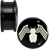 7/8 Licensed White Spider-Man Logo Black PVD Screw Fit Plugs Set