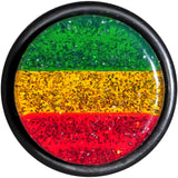 18mm Green Red Yellow Acrylic Rasta Glitter Single Flare Plug