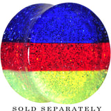 18mm Green Red Blue Acrylic Vibrant Glitter Saddle Plug