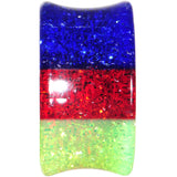 18mm Green Red Blue Acrylic Vibrant Glitter Saddle Plug