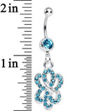 Aqua Gem Sparkling Sailor Knot Dangle Belly Ring