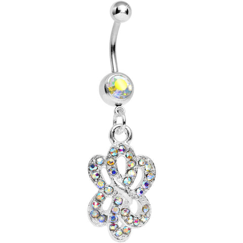 Aurora Gem Sparkling Sailor Knot Dangle Belly Ring