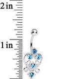 Aqua Gem Lovely in Lace Heart Belly Ring