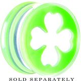20mm Clear Green Acrylic Lucky Clover Saddle Plug