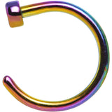 20G 1/4 Rainbow Anodized Titanium Nose Hoop