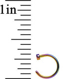 20G 1/4 Rainbow Anodized Titanium Nose Hoop