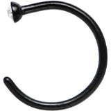 20G 5/16 Clear Gem Black Anodized Titanium Nose Hoop