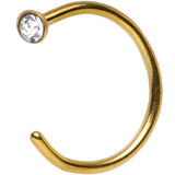 20G 5/16 Clear Gem Gold Anodized Titanium Nose Hoop