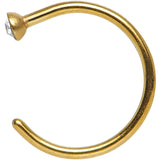 20G 5/16 Clear Gem Gold Anodized Titanium Nose Hoop