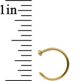 20G 5/16 Clear Gem Gold Anodized Titanium Nose Hoop