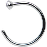 20G 5/16 Clear Gem Stainless Steel Nose Hoop