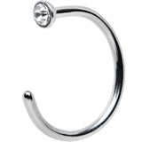 20G 5/16 Clear Gem Stainless Steel Nose Hoop