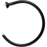 20G 3/8 Clear Gem Black Anodized Titanium Nose Hoop