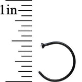 20G 3/8 Clear Gem Black Anodized Titanium Nose Hoop