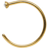 20G 3/8 Clear Gem Gold Anodized Titanium Nose Hoop