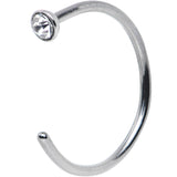 20G 3/8 Clear Gem Stainless Steel Nose Hoop