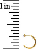 20G 1/4 Clear Gem Gold Anodized Titanium Nose Hoop
