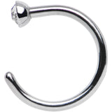 20G 1/4 Clear Gem Stainless Steel Nose Hoop