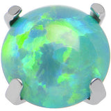 14G 5mm Faux Green Prong Set Opal Titanium Dermal Top