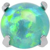 14G 5mm Faux Green Prong Set Opal Titanium Dermal Top