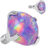 14G 5mm Faux Purple Prong Set Opal Titanium Dermal Top