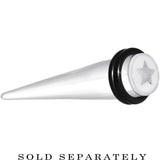 00G Clear White Acrylic Wish on a Star Taper