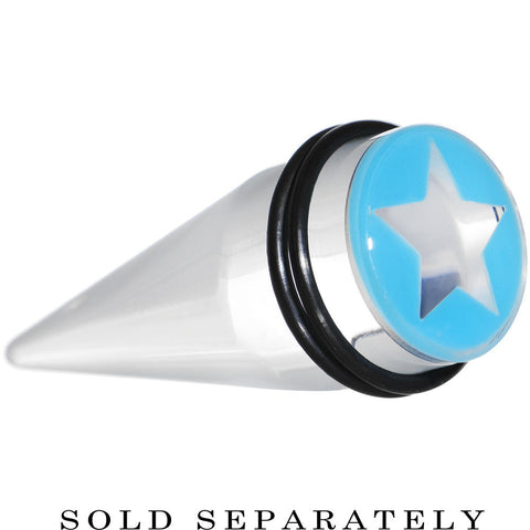 18mm Clear Light Blue Acrylic Wish on a Star Taper