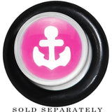 0G Clear Pink Acrylic Set Sail Nautical Anchor Taper