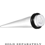 00G Clear White Acrylic Set Sail Nautical Anchor Taper