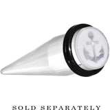 9/16 Clear White Acrylic Set Sail Nautical Anchor Taper