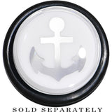 9/16 Clear White Acrylic Set Sail Nautical Anchor Taper