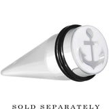 18mm Clear White Acrylic Set Sail Nautical Anchor Taper