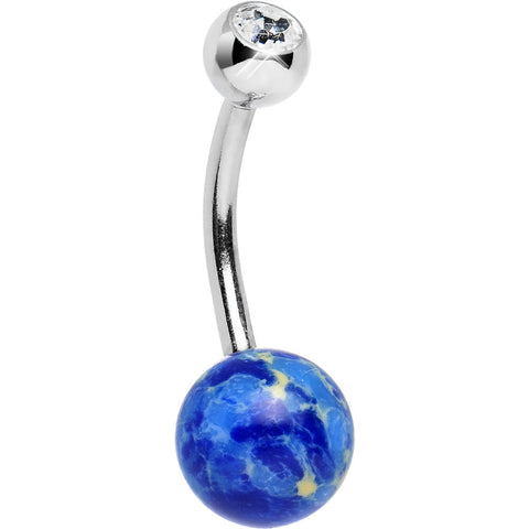 Clear Gem Blue Cerulean Cosmos Belly Ring