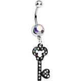 Aurora Gem Eternal Secret Black Key Dangle Belly Ring