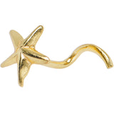 22G 925 Sterling Silver Gold Plated Ocean Starfish Nose Screw