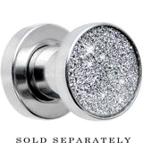 4G Stainless Steel Silver Sugar Glitter Screw Fit Plug