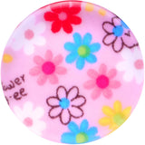 26mm Acrylic Pink Multicolored Flower Power Saddle Plug