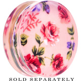 32mm Acrylic Pink Grandma's Wallpaper Flowered Saddle Plug