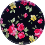 36mm Acrylic Black Multicolored Old Fashioned Flowers Saddle Plug
