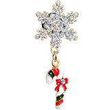 2G Snowflake and Candy Cane Christmas Single Flare Dangle Plug