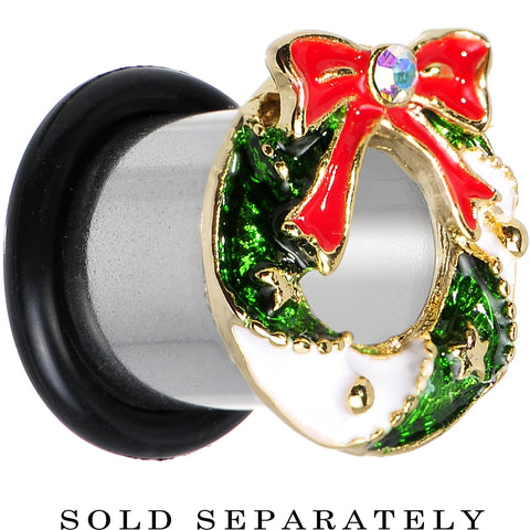 00G Festive Wreath Christmas Single Flare Plug