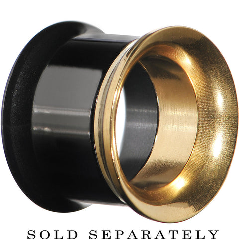 1/2 Black and Gold IP Gleaming Screw Fit Tunnel