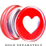 00G Clear Red Acrylic Adoring Heart Saddle Plug