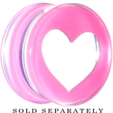 9/16 Clear Pink Acrylic Adoring Heart Saddle Plug
