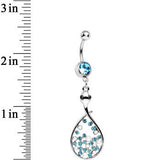 Aqua Cubic Zirconia Bubbling Snake Dangle Belly Ring