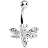 Aurora Gem Flashy Flying Dragonfly Belly Ring