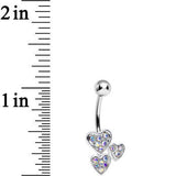 Aurora Gem Trebled Heart Belly Ring